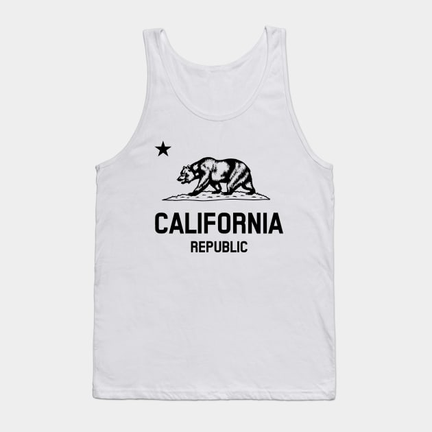 California Republic 'bear flag revolt' - black print Tank Top by retropetrol